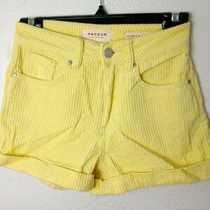 PacSun  Mom Short Waist 23  Yellow Corduroy Short